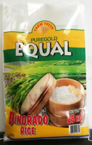 Filipiinide kliendi 25-grammine riisikott kaubamärgi PUREGOLD EQUAL jaoks